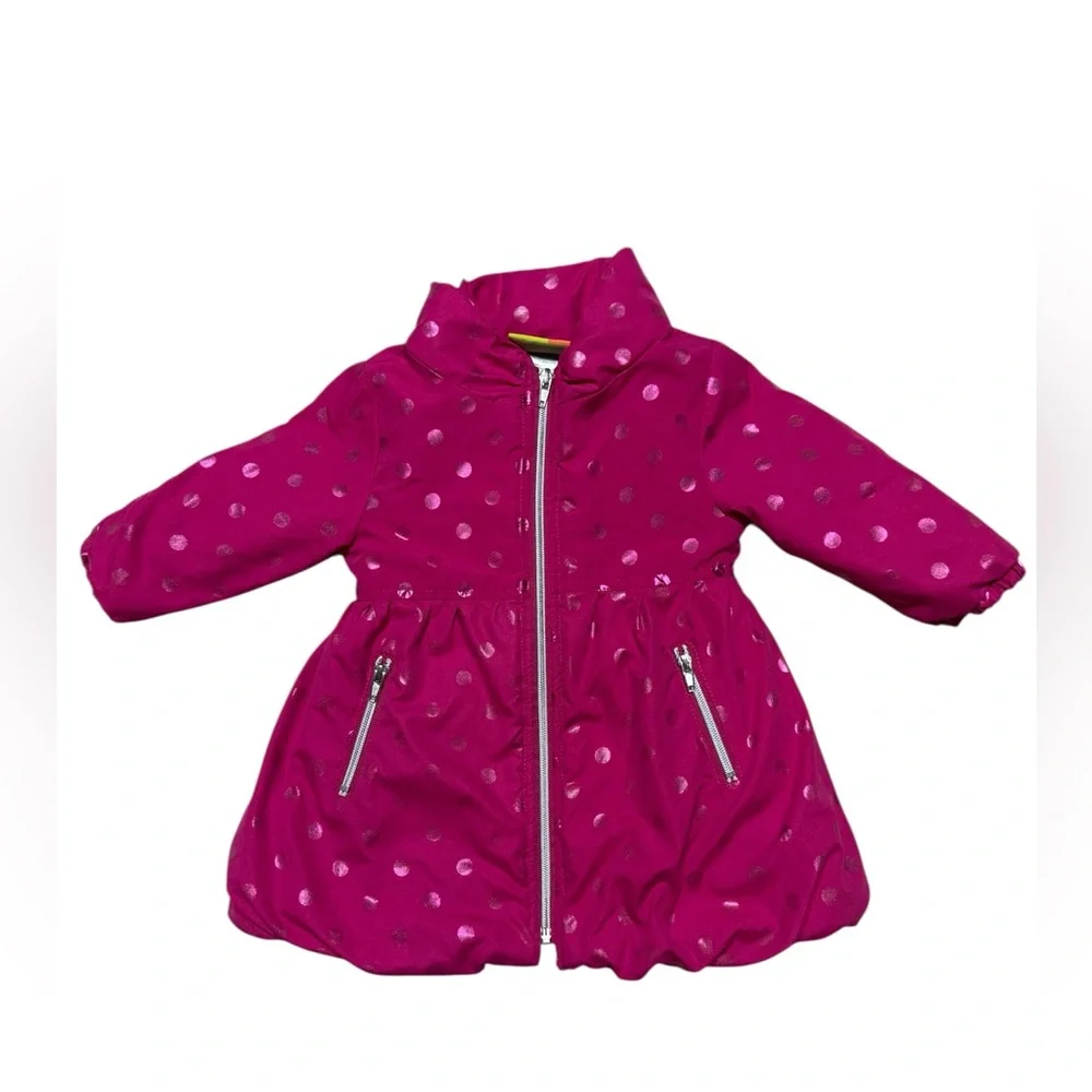 Penelope Mack | Toddler Baby Girl Fuchsia Polka Dot Jacket | 18M